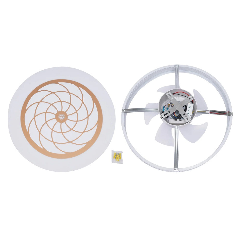 Plafondventilator | LED | Dimbaar | 3 Snelheden | 55 cm | Moderne Lamp | Plafondlamp | Ventilatorlamp | Bruin | Woonkamerlamp