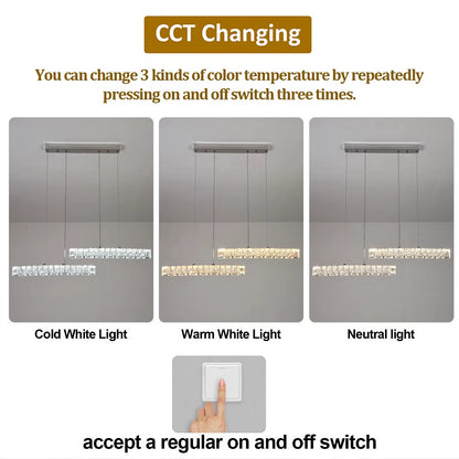 TerugTerug Home Wonen  Verlichting  Lampen  Hanglampen  Kristallen Kroonluchter - Crystal Led Hanglamp - Eetkamer Hanglamp - Chroom - 3 Kleuren - Moderne Hanglamp - Woonkamerlamp - Plafonniere