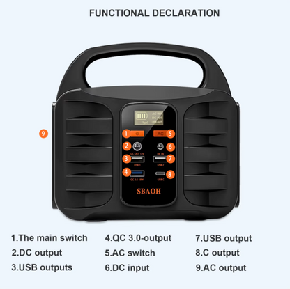 Draagbare Krachtcentrale - 200 W - Stroomgenerator - 194 Wh - Generator LED-Zaklamp - Mobiele Stroomgenerator Voor Reizen/Kamperen/Buiten