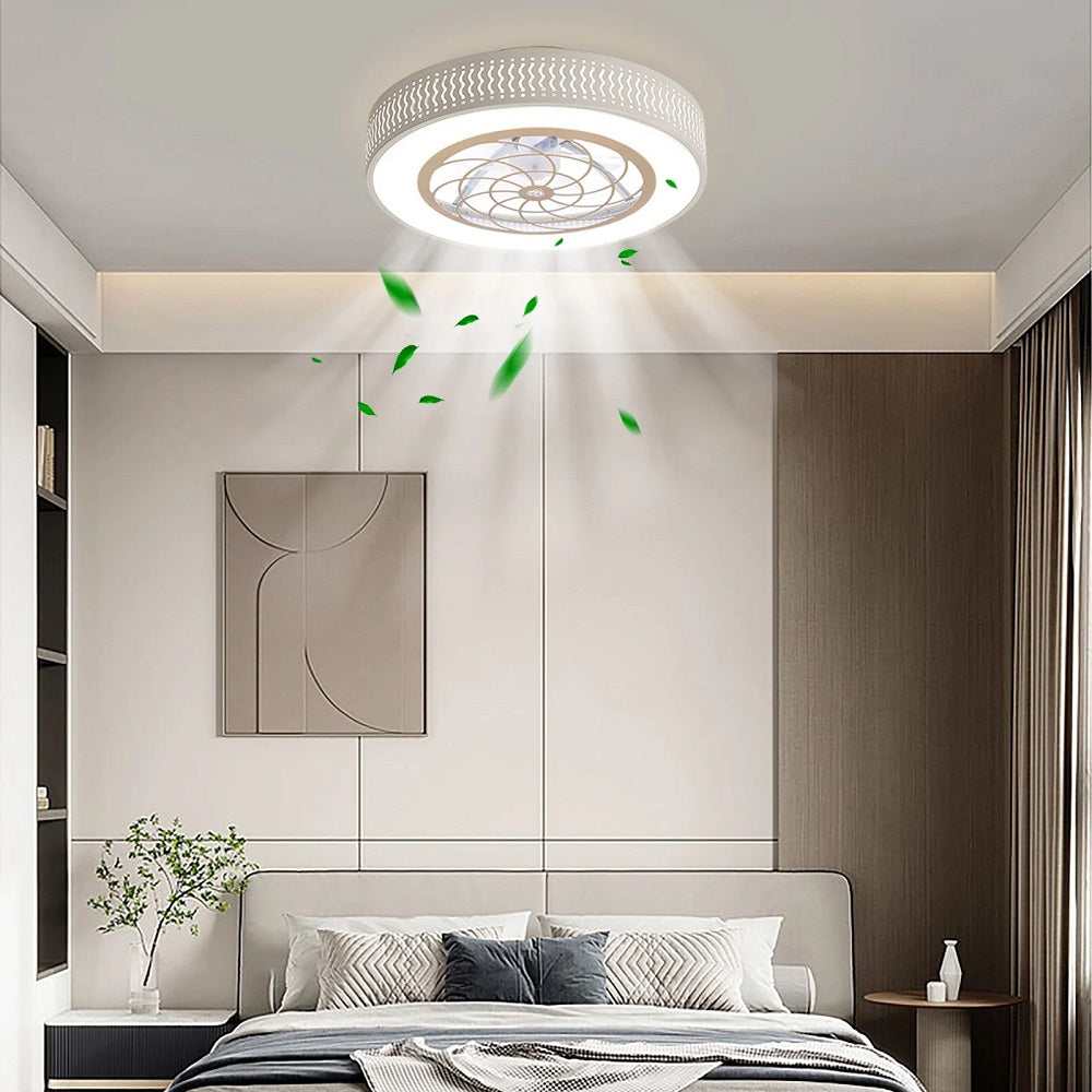 Plafondventilator | LED | Dimbaar | 3 Snelheden | 55 cm | Moderne Lamp | Plafondlamp | Ventilatorlamp | Bruin | Woonkamerlamp