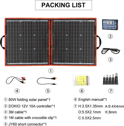 Compleet 100W Opvouwbare Zonnepaneel set - Monokristallijn Zonnepaneel - 12V - Daglichtpaneel - Zonnepaneel camper - Met Omvormer