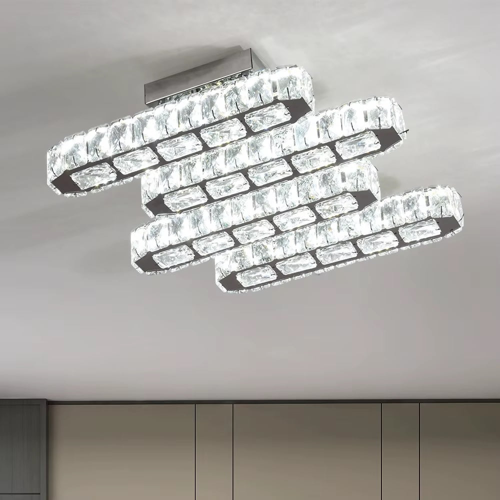 4 Koppen Kroonluchter - Kristallen LED Lamp - Luxe Woonkamerlamp - 3 Kleuren - Moderne lamp - Plafondlamp - Plafoniere - 37 cm