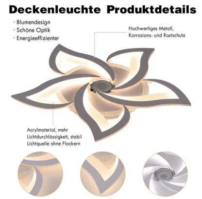 5 Lotus RGB - Met Ingebouwde Speaker - Dimbaar Met Afstandsbediening en APP - 12 Kleuren - Plafoniere - Smart lamp - Moderne LED Lamp