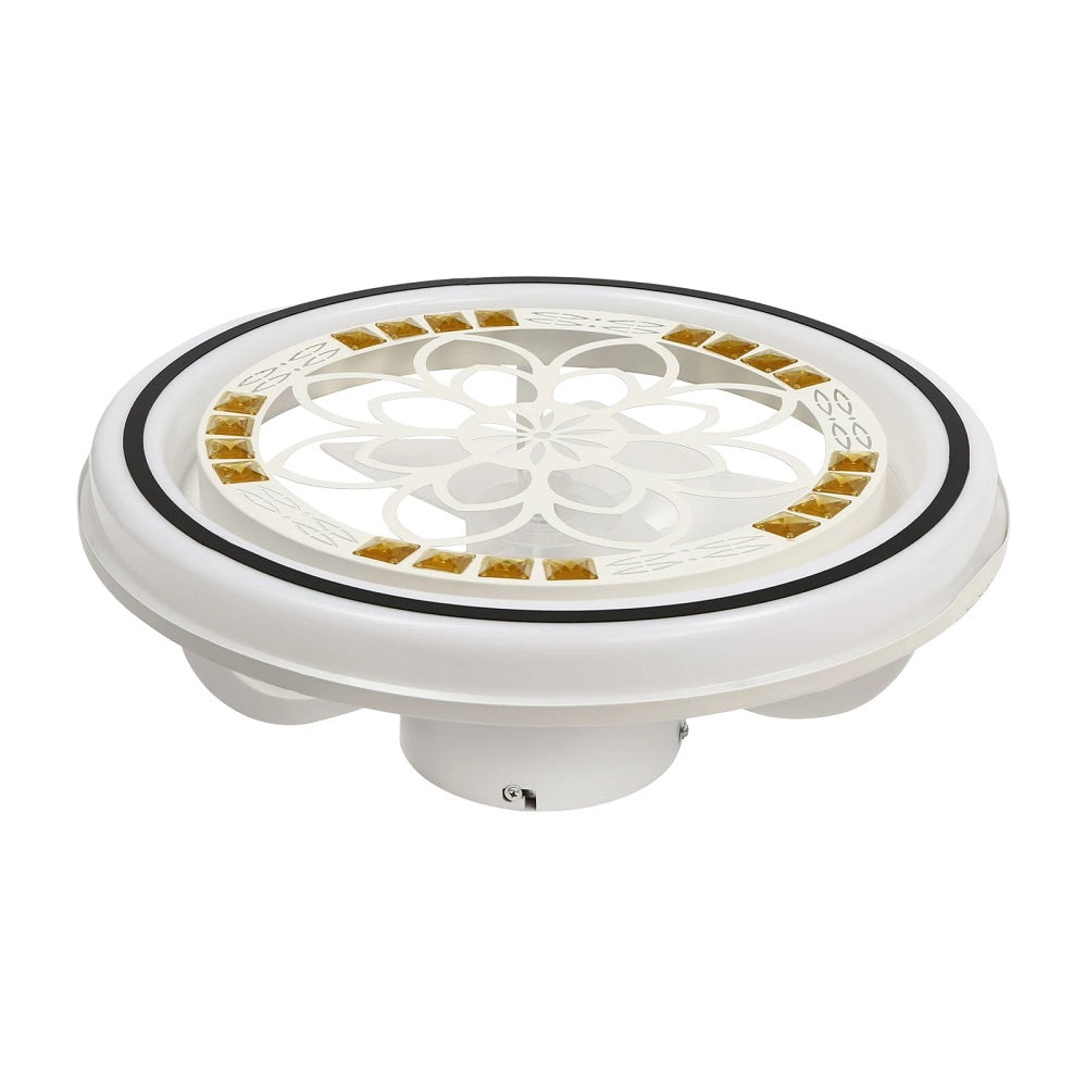 LuxiLamps - Crystal Ventilator Plafondlamp - Plafondventilator - Kristallen - Dimbaar - 50 cm - 6 Standen Ventilator - Keuken Lamp - Woonkamerlamp - Moderne lamp