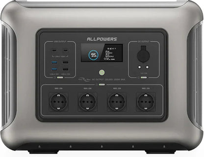 Powerstation R2500WE - Draagbare Powerstation - Krachtcentrale - 2016Wh / 2Kwh - Uitbreidbaar Tot 20kWh – Output 2500W - Piek 4000w - 13 Outputs AC/DC & USB - LiFePO4 Batterij - Camping - Thuis - Noodaggregraat - Noodstroom - Inclusief APP