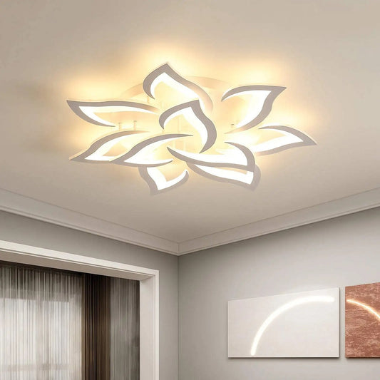 LuxiLamps - 10 Star Ceiling Lamp - White - With Remote Control - Dimmable - Living Room Lamp - Modern Lamp - Ceiling Lamp