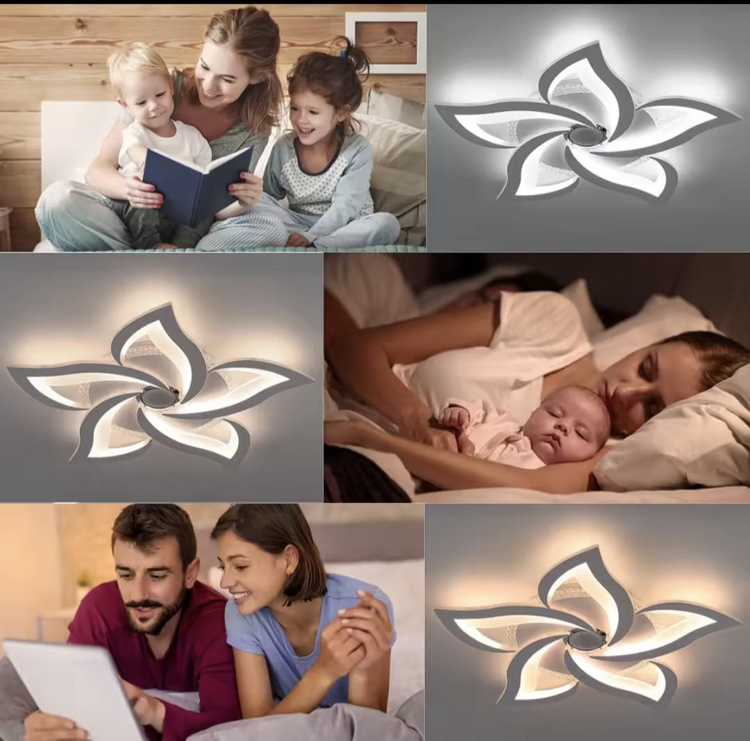 5 Lotus RGB - Met Ingebouwde Speaker - Dimbaar Met Afstandsbediening en APP - 12 Kleuren - Plafoniere - Smart lamp - Moderne LED Lamp