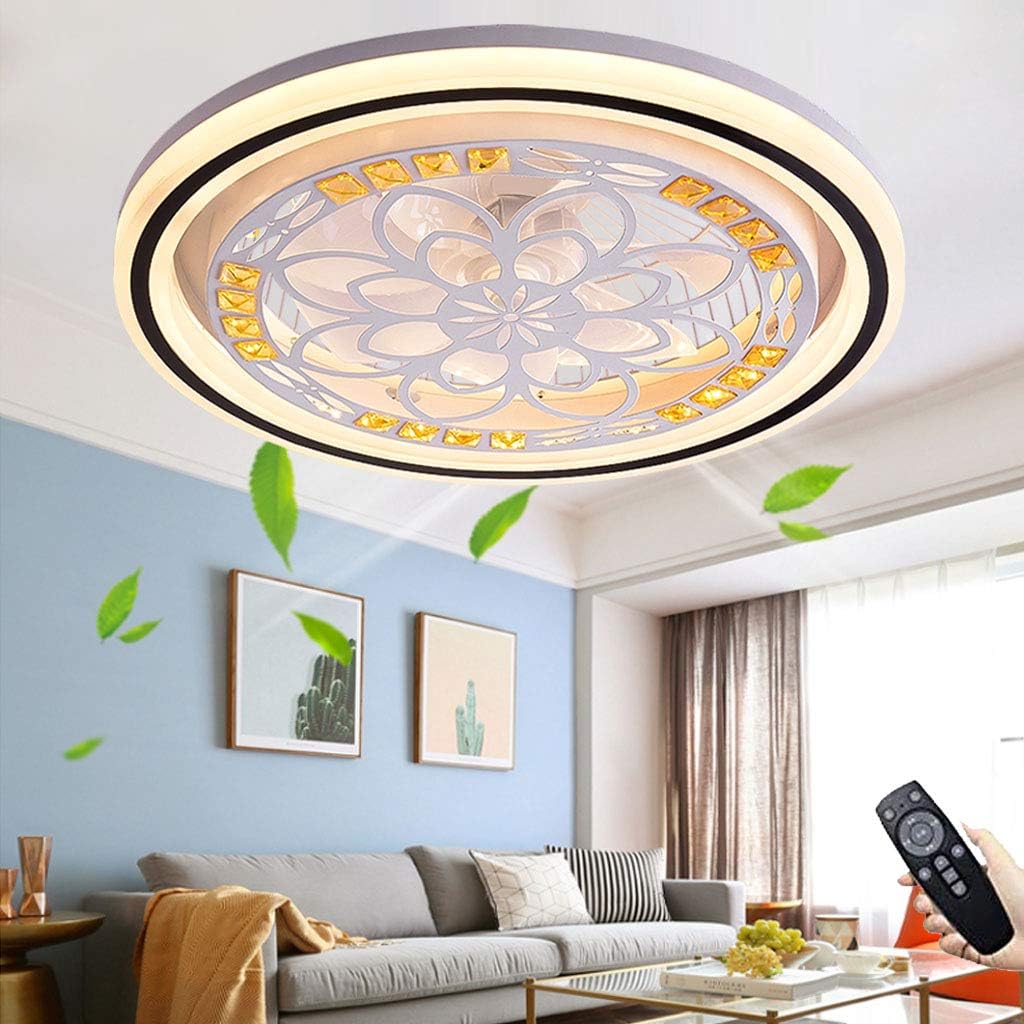 LuxiLamps - Crystal Ventilator Plafondlamp - Plafondventilator - Kristallen - Dimbaar - 50 cm - 6 Standen Ventilator - Keuken Lamp - Woonkamerlamp - Moderne lamp