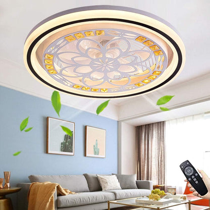 LuxiLamps - Crystal Ventilator Plafondlamp - Plafondventilator - Kristallen - Dimbaar - 50 cm - 6 Standen Ventilator - Keuken Lamp - Woonkamerlamp - Moderne lamp