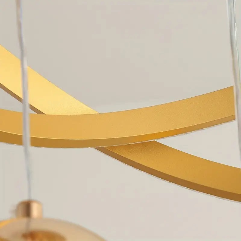 LuxiLamps - 4 Balls Hanging Lamp - Chandelier Living Room - Gold - Modern Lamp - 40 cm - Hanging Lamp