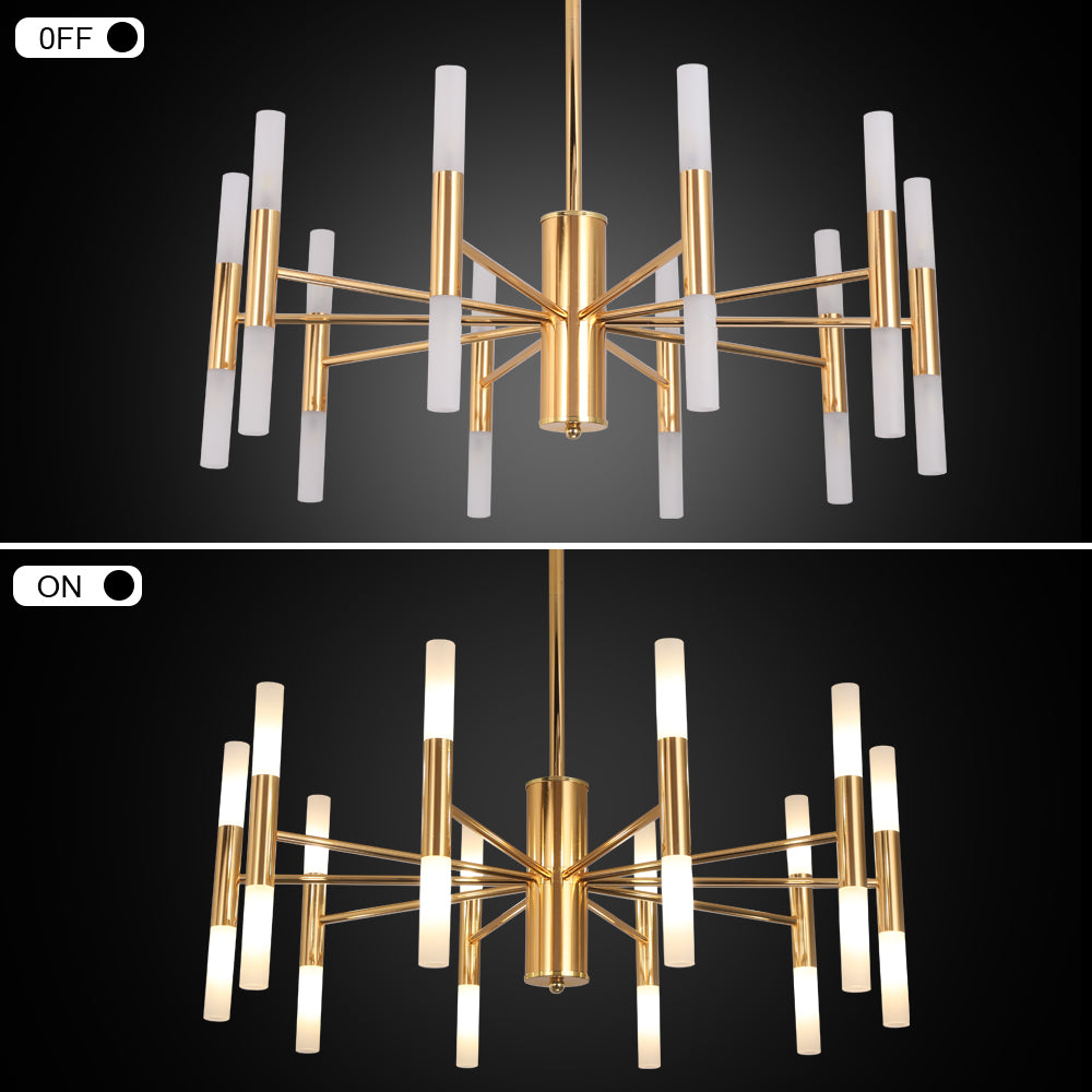 LuxiLamps - 20 Head Chandelier - Modern Gold LED Chandelier - 66 cm - Modern Lamp - Pendant Chandelier - Ceiling Lamp