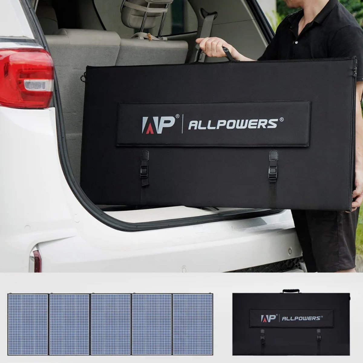 Allpowers® R1500 Powerstation + 400W Zonnepaneel – Capaciteit 1152Wh - 1800W AC Output – UPS – Uitbreidbaar met B1000 – Back-up Stroomvoorziening - 3000W Piek - USB - DC - AC - Camping - LFP - Draagbare LiFePO4 Energiecentrale - Zonnegenerator
