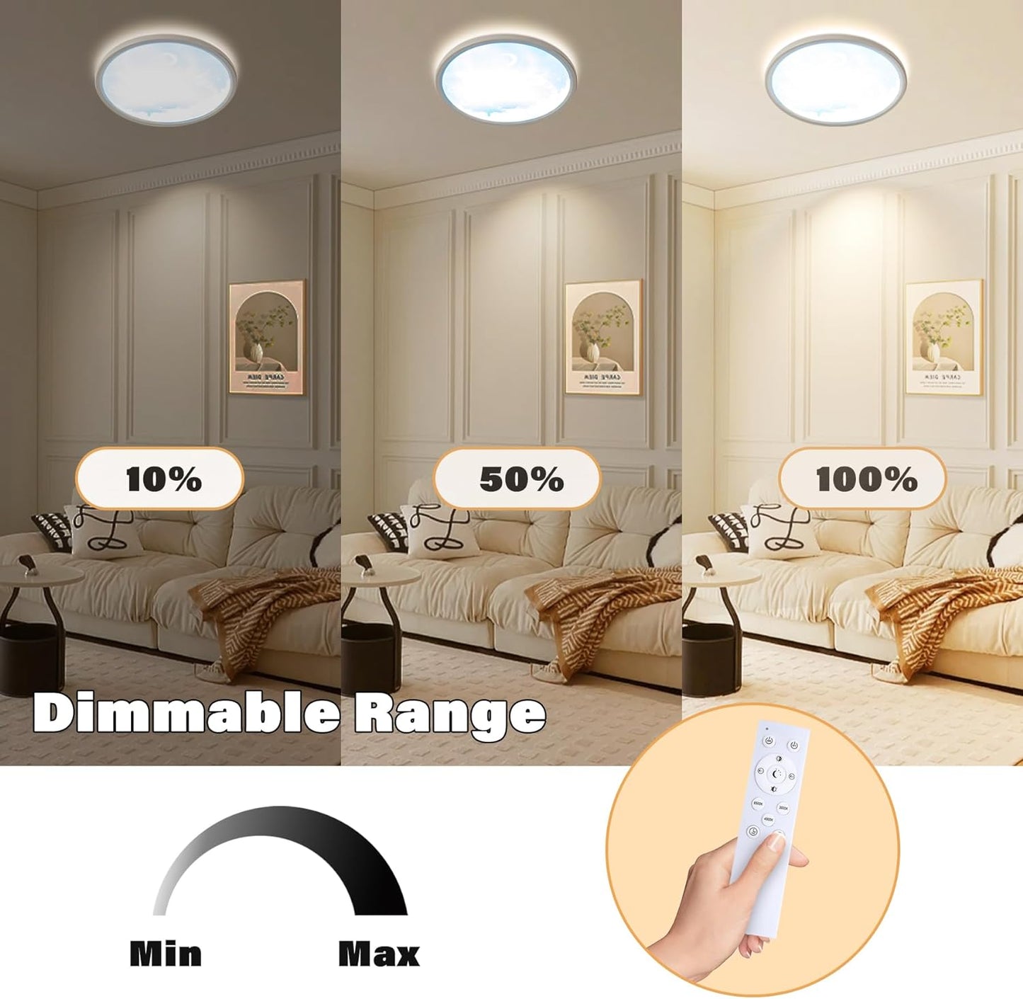 Maan Plafondlamp - LED Kroonluchter - Dimbaar Met Afstandsbediening - 3000-6500K - Moderne Woonkamer Lamp - 30 cm - Kinder Kamer - Plafonniere