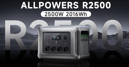 Powerstation R2500WE - Draagbare Powerstation - Krachtcentrale - 2016Wh / 2Kwh - Uitbreidbaar Tot 20kWh – Output 2500W - Piek 4000w - 13 Outputs AC/DC & USB - LiFePO4 Batterij - Camping - Thuis - Noodaggregraat - Noodstroom - Inclusief APP