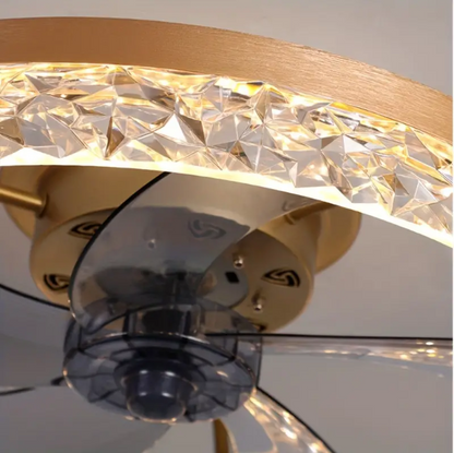 Ventilator Lamp - Plafondventilator Goud - Smart Lamp - Met Dimmer - 6 Standen Ventilator - Keuken Lamp - Woonkamerlamp - Moderne lamp