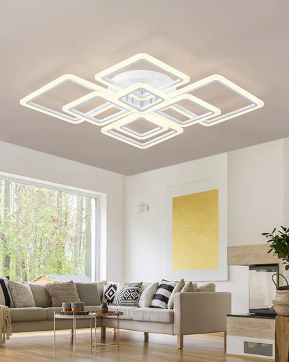 8 Hoofden Plafondlamp - Met Afstandsbediening - Smart lamp - Dimbaar Met App - Woonkamerlamp - Moderne lamp - Plafoniere