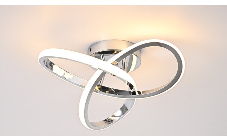 Modern Curl Lamp - Chandelier - Chrome - Aisle or Hall Lamp - LED Lighting - Ceiling Lamp