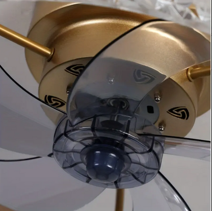 Ventilator Lamp - Plafondventilator Goud - Smart Lamp - Met Dimmer - 6 Standen Ventilator - Keuken Lamp - Woonkamerlamp - Moderne lamp