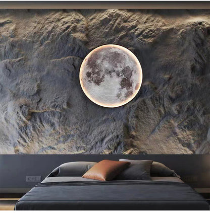 Maan Wandlamp - 40 cm - Dimbaar Met Afstandsbediening - Slaapkamerlamp - Woonkamerlamp - Moderne lamp - Led Lamp - Plafoniere