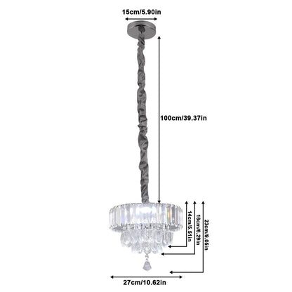 Kristallen LED Hanglamp - Kroonluchter - Chroom - 27 cm - Moderne Kristallen Hanglamp - Decor