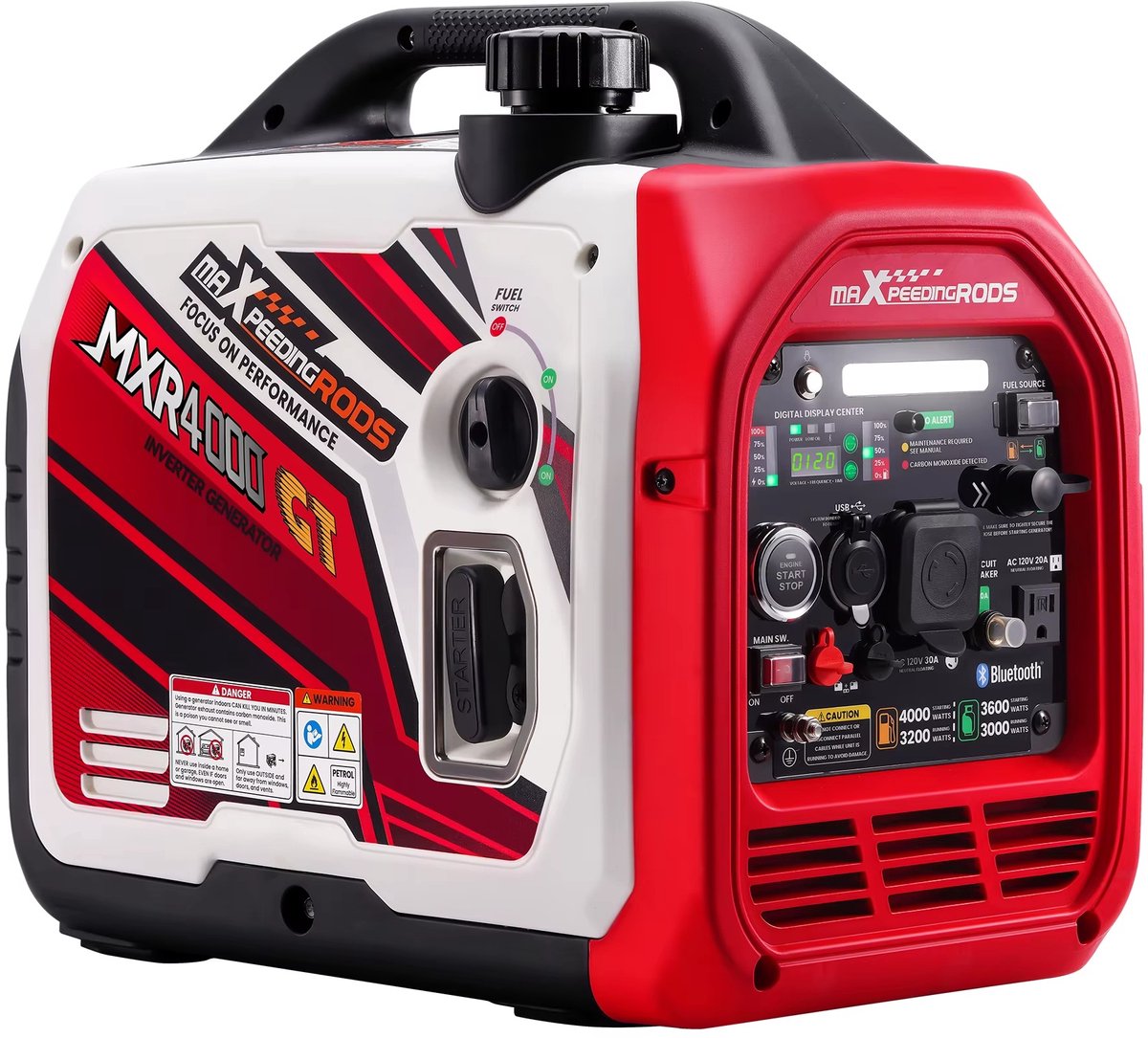 Inverter Generator 3500W - Benzine en LPG/Propaan - Dual Fuel - 3200W - 230V - Stille 4-Takt Generator met Elektrische Start, App-bediening en USB - Voor Camping, Camper en Noodstroom