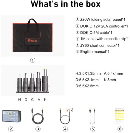 Compleet 300W Opvouwbare Zonnepaneel set - Monokristallijn Zonnepaneel - 12V - daglichtpaneel - Met Omvormer - Met 4 Meter Kabel