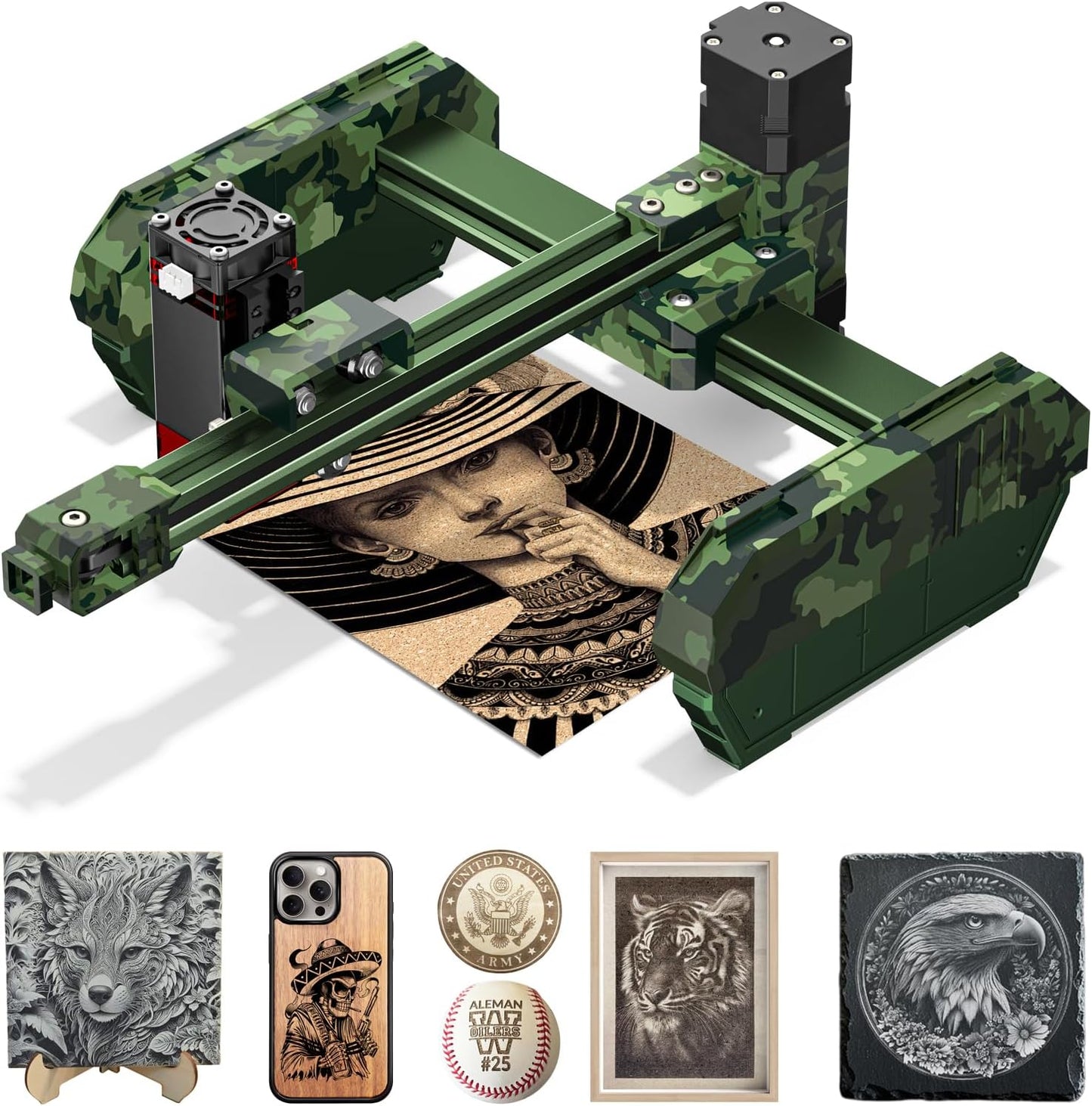 Laser Graveermachine T150 Pro 6W - Laser Cutter - Laserprinter All In One - Graveren - Display - Groen - Laser Snijmachine - Bedienbaar Met APP