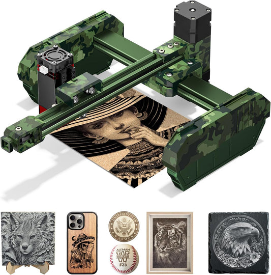 Laser Graveermachine T150 Pro 6W - Laser Cutter - Laserprinter All In One - Graveren - Display - Groen - Laser Snijmachine - Bedienbaar Met APP