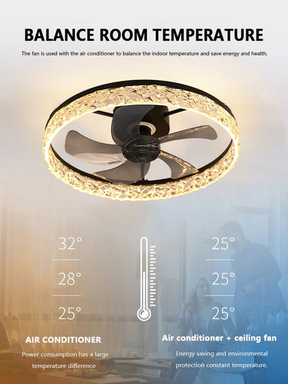 Ventilator Lamp - Plafondventilator Goud - Smart Lamp - Met Dimmer - 6 Standen Ventilator - Keuken Lamp - Woonkamerlamp - Moderne lamp