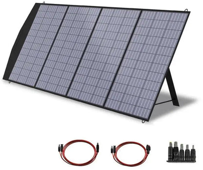Allpowers® - R600 Powerstation + 200W Zonnepaneel Set - 600W Draagbare Accu - 299Wh LFP Batterij - 10 Apparaten Gelijktijdig Opladen - 220V Zuivere Sinus AC-uitgang - Inclusief Opvouwbaar Zonnepaneel