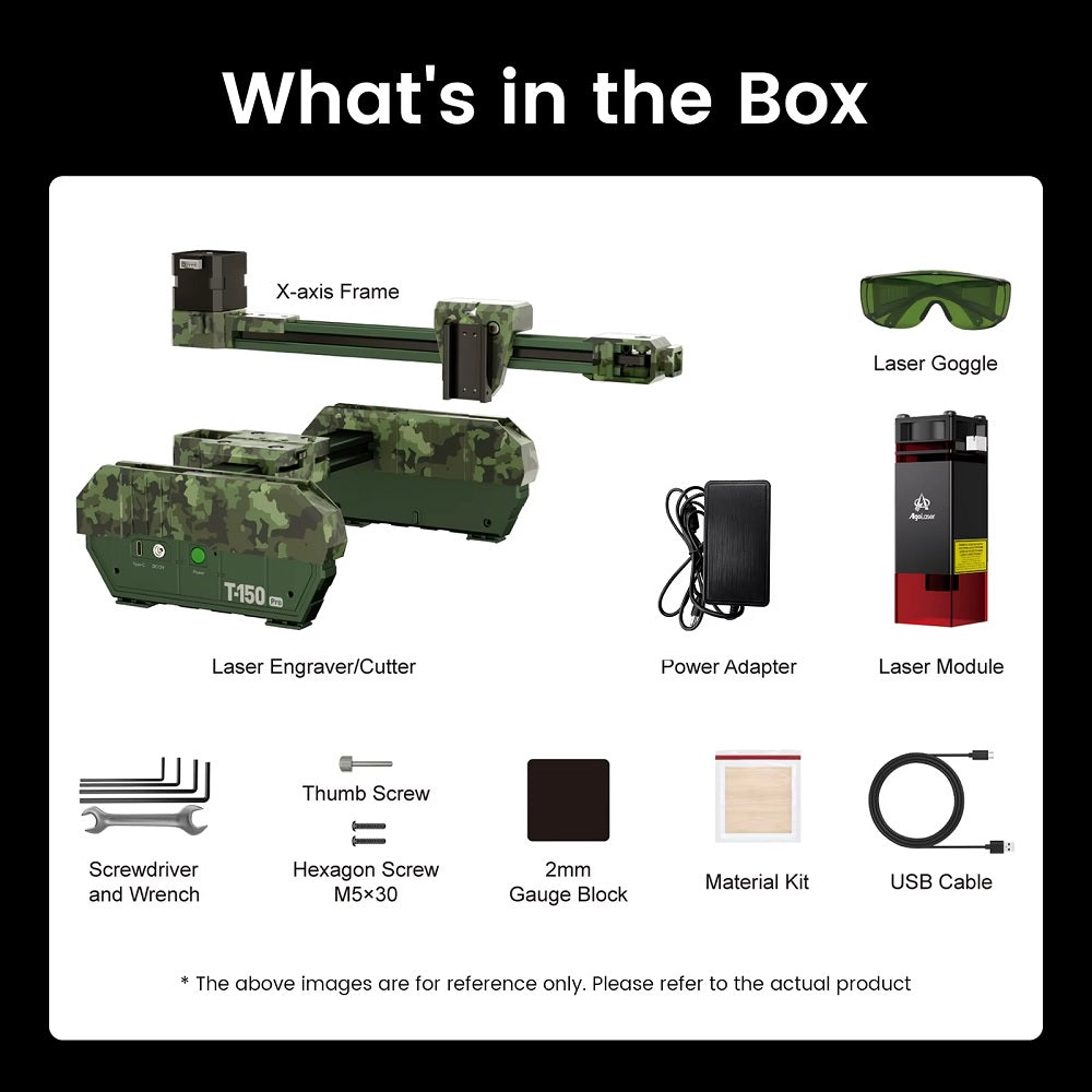 Laser Graveermachine T150 Pro 6W - Laser Cutter - Laserprinter All In One - Graveren - Display - Groen - Laser Snijmachine - Bedienbaar Met APP