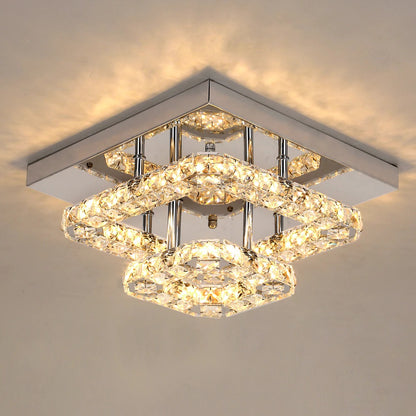 Kristallen Kroonluchter - Crystal Led Lamp - Woonkamerlamp - Moderne lamp - LED Plafondlamp - Plafoniere