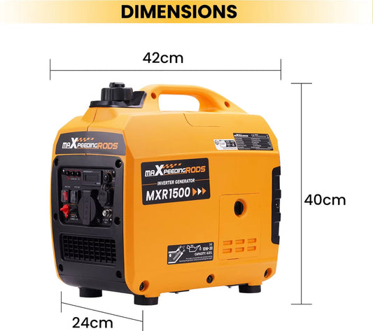 Draagbare Inverter Generator – 1000W / 1200W Piek – 1x AC, USB - Camping - Stille en Efficiënte Dynamo voor Outdoor Kamperen - Noodstroomvoorziening
