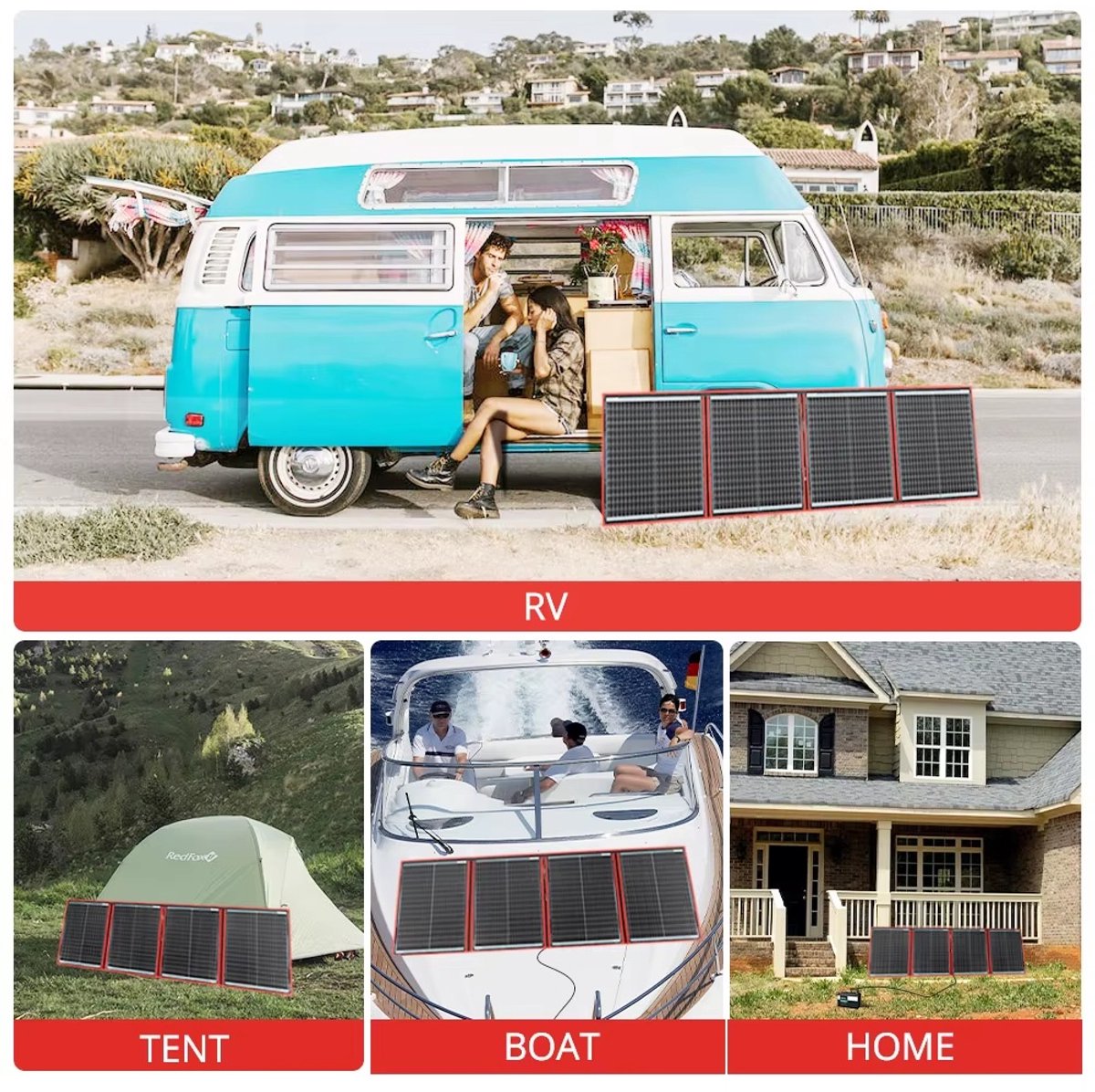 Compleet 160W Opvouwbare Zonnepaneel set - Monokristallijn Zonnepaneel - 12V - daglichtpaneel - Met Omvormer - Met 4 Meter Kabel