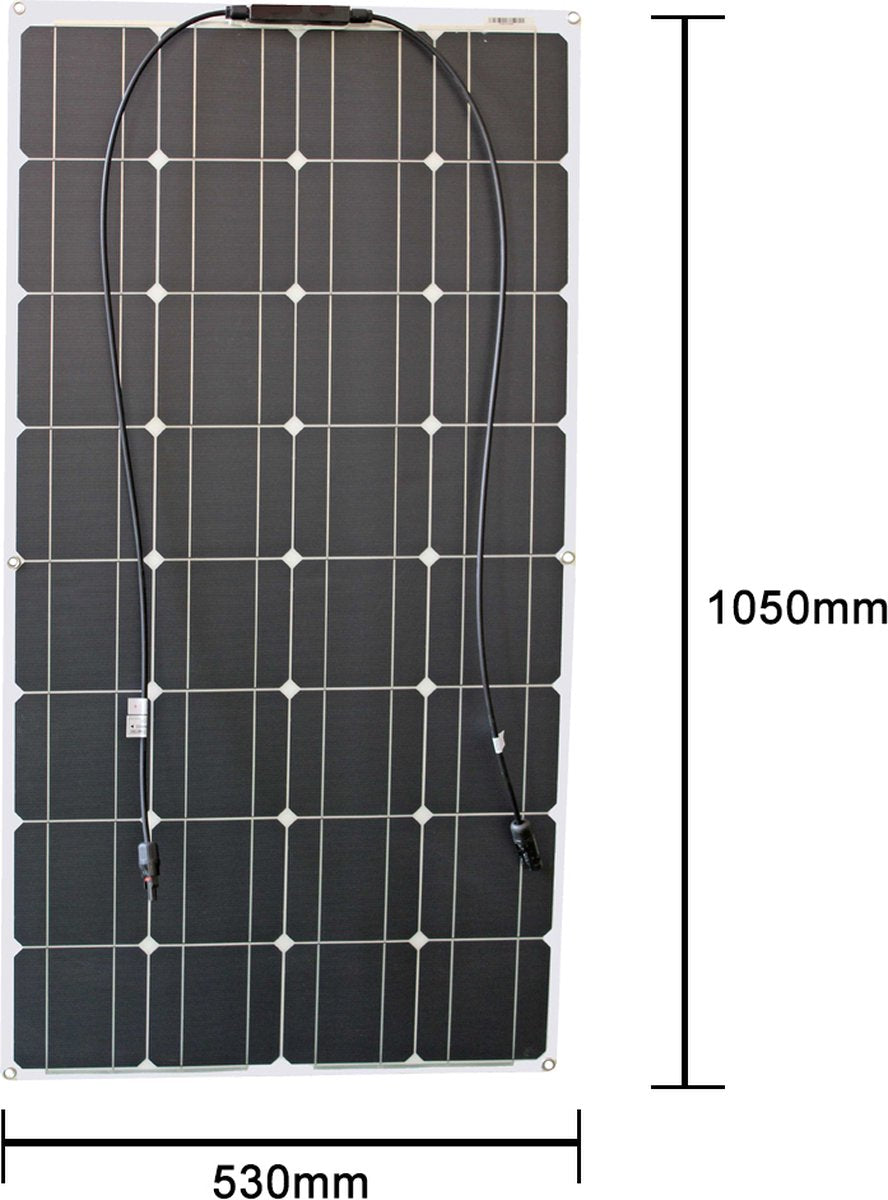 Zonnepanelen Compleet Pakket 400 Watt - 12 Volt - Camper - Plat Dak - Met Accu + Laadregelaar + Stekkers