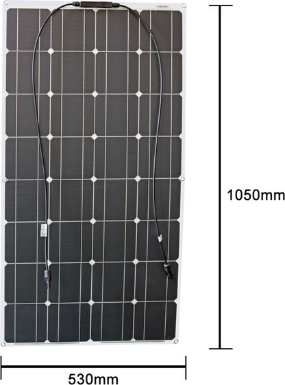 Zonnepanelen Compleet Pakket 400 Watt - 12 Volt - Camper - Plat Dak - Met Accu + Laadregelaar + Stekkers