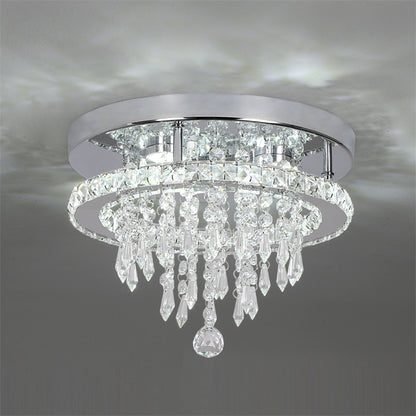 LuxiLamps - Kristallen - Plafondlamp - LED - Kristallen - Chroom Kroonluchter - Warm Wit - Hanger - Verlichting - Hal - Keuken - Slaapkamer - Woonkamer