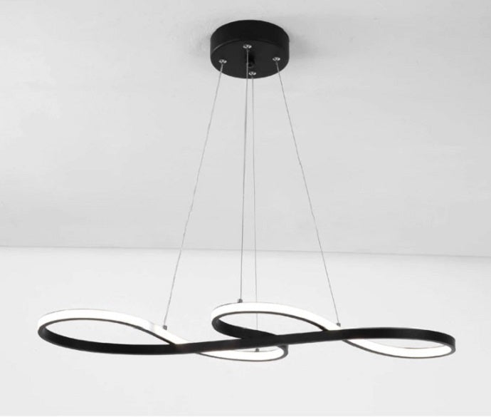 LuxiLamps - Pendant Lamp - Chandelier - Black - Living Room Lamp - Dimmable With Remote Control - Modern Lamp - Dining Room Lamp - LED Ceiling Lamp - Ceiling Light