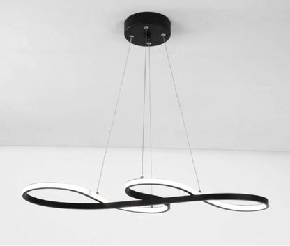LuxiLamps - Pendant Lamp - Chandelier - Black - Living Room Lamp - Dimmable With Remote Control - Modern Lamp - Dining Room Lamp - LED Ceiling Lamp - Ceiling Light
