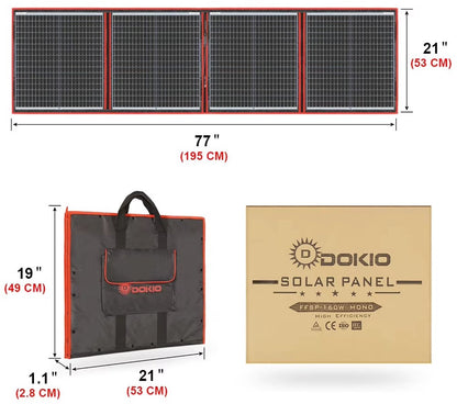 Compleet 160W Opvouwbare Zonnepaneel set - Monokristallijn Zonnepaneel - 12V - daglichtpaneel - Met Omvormer - Met 4 Meter Kabel