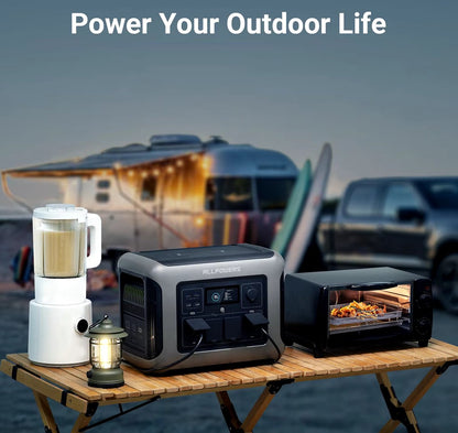 Powerstation R1500WE - Draagbare Powerstation – 1152Wh / 1 Kwh - LiFePO4 Batterij - 1800W - Piek 3000W - 11 Outputs AC/DC & USB - Snellaadfunctie - 4x AC Uitgang – Ideaal voor Huis en Camping - 2x Draadloos Laden - Krachtcentrale - Inclusief APP