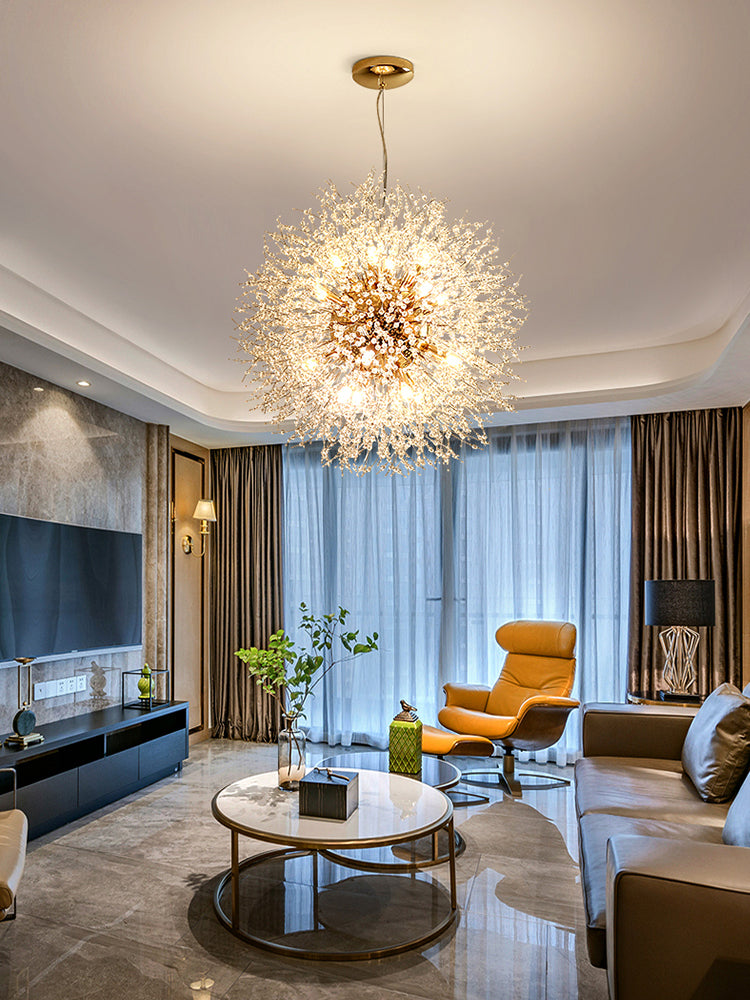 Luxury Crystal Pendant Lamp - Dandelion Chandelier - Crystal Led Lamp - Gold - 50 cm - Modern Lamp - Pendant Lamp - Ceiling Lamp