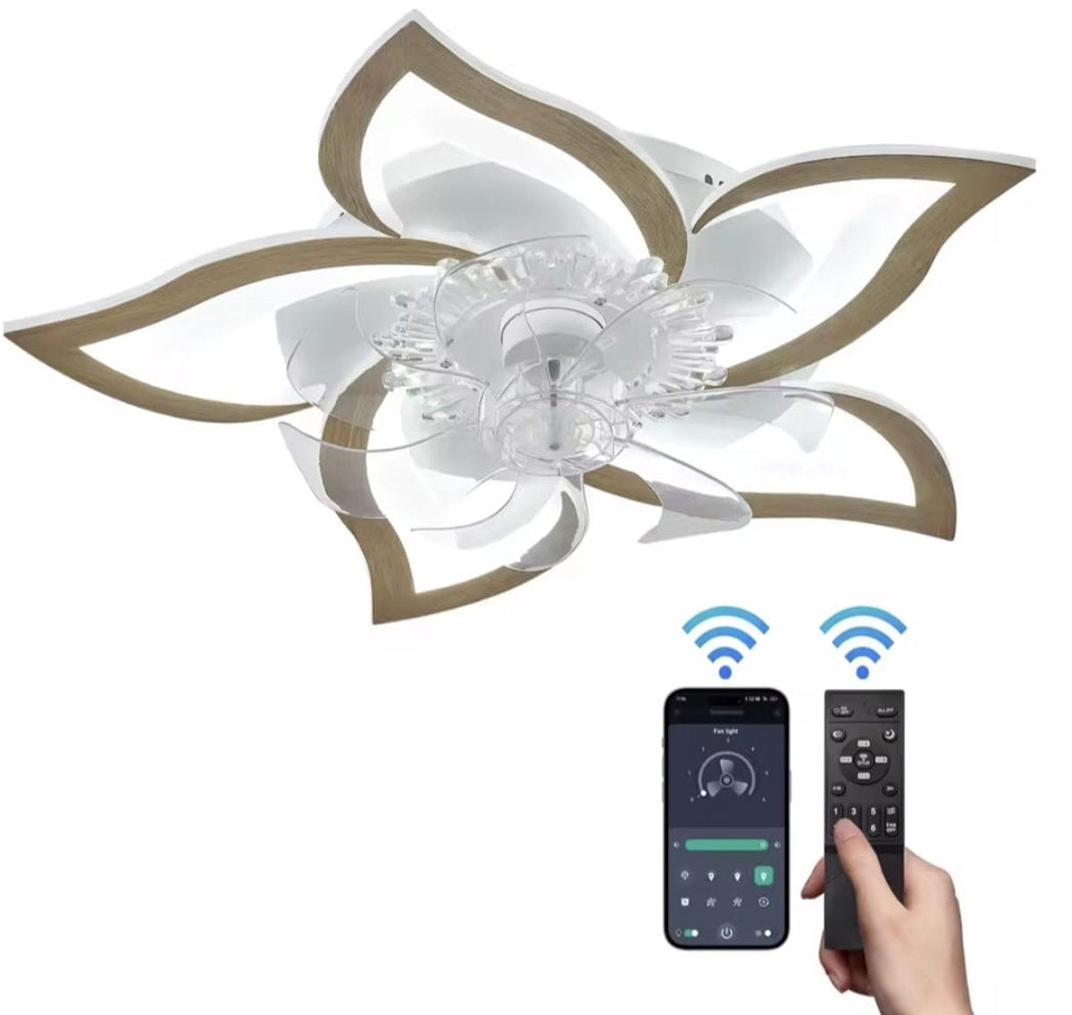 Plafonniere met Ventilator - Hout - Plafondventilator - Plafondventilator Afstandsbediening - Plafondventilator Slaapkamer