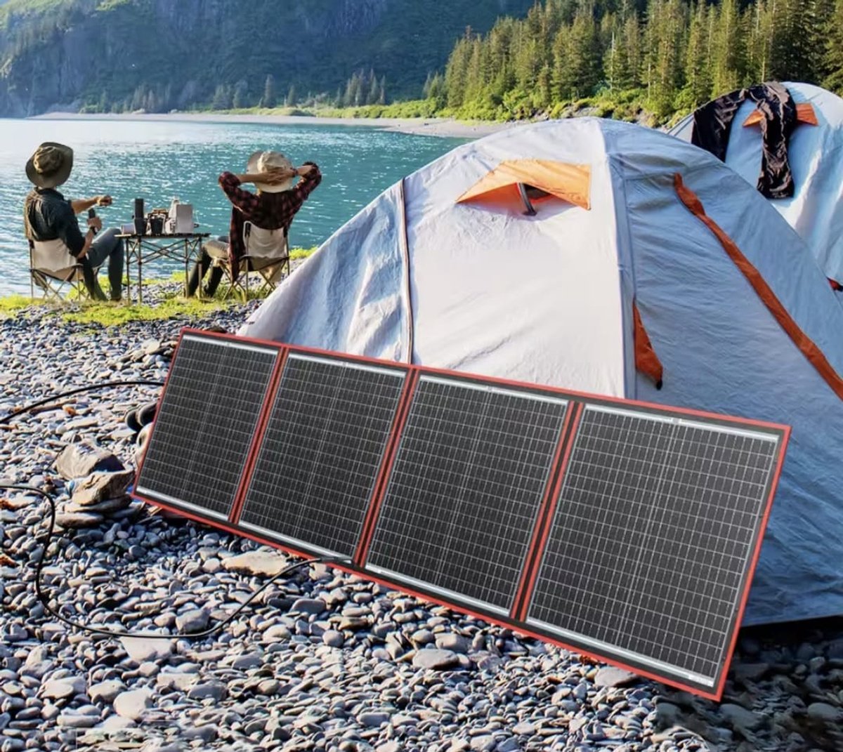 Compleet 160W Opvouwbare Zonnepaneel set - Monokristallijn Zonnepaneel - 12V - daglichtpaneel - Met Omvormer - Met 4 Meter Kabel