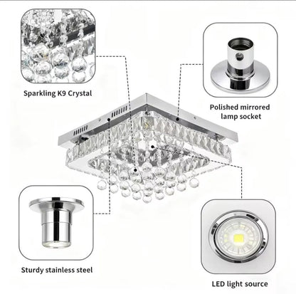 Kristallen Kroonluchter - Crystal Led Lamp - Woonkamerlamp - Afstandsbediening - Moderne lamp - Plafondlamp - Plafoniere - 40 cm