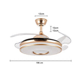 
Ceiling Fan With Lighting - Pendant With Retractable Blades - 3 Speeds - Gold - Dimmable - With Remote Control