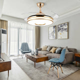 
Ceiling Fan With Lighting - Pendant With Retractable Blades - 3 Speeds - Gold - Dimmable - With Remote Control