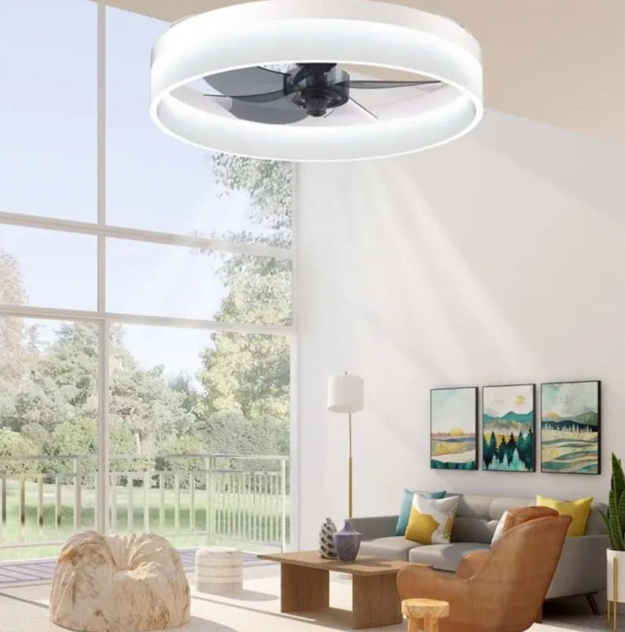 Ventilator Lamp - Plafondventilator - Wit - Smart Lamp - Dimbaar - 6 Standen - Ventilator - Keuken Lamp - Woonkamerlamp - Moderne lamp