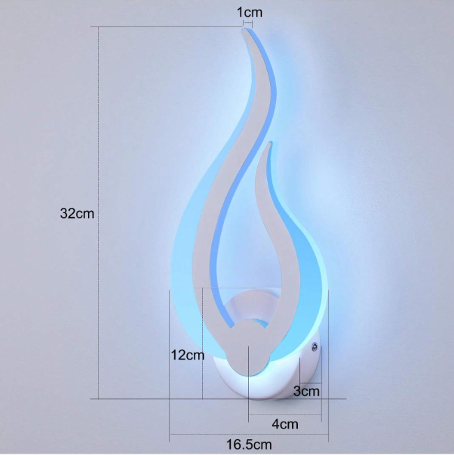 Flames Wall Lamp - RGB - Modern Wall Lamp - With Remote Control - Wall Light - Living Room - LED - 12W