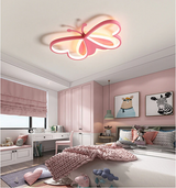 
Modern Butterfly LED Ceiling Light - Pink - Width 50 cm - 3 Light Colours - For Bedroom And Kids Room - Ceiling Fixture